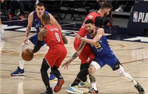 2021年6月2日NBA季后赛开拓者vs掘金第5场录像视频回放 双加时开拓者140-147不敌掘金总比分2-3